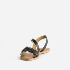 Sandale Noire En Cuir Velours -Caprices Chaussures Boutique WWWERM 10385760401 2