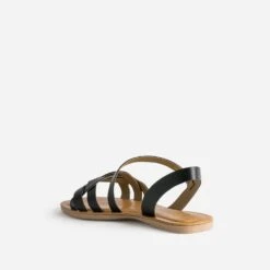 Sandale Noire En Cuir Velours -Caprices Chaussures Boutique WWWERM 10385760401 3