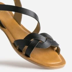 Sandale Noire En Cuir Velours -Caprices Chaussures Boutique WWWERM 10385760401 5