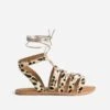 Sandale Plate TEXTO Cuir à Motifs Léopard -Caprices Chaussures Boutique WWWERM 10385760423 0