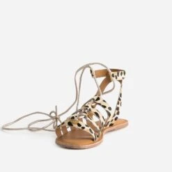 Sandale Plate TEXTO Cuir à Motifs Léopard -Caprices Chaussures Boutique WWWERM 10385760423 2