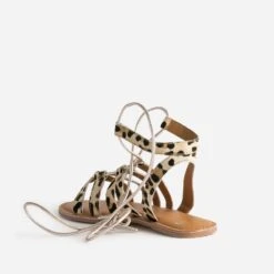 Sandale Plate TEXTO Cuir à Motifs Léopard -Caprices Chaussures Boutique WWWERM 10385760423 3