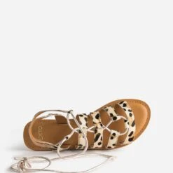 Sandale Plate TEXTO Cuir à Motifs Léopard -Caprices Chaussures Boutique WWWERM 10385760423 4