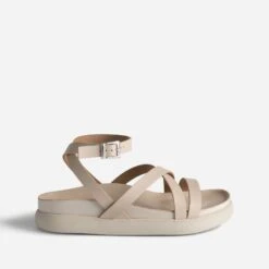 Sandale TEXTO Beige à Bride Croisée Cheville