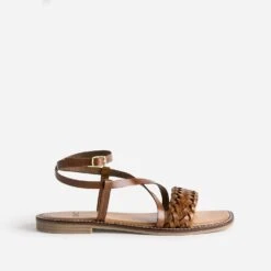 Sandale TEXTO Marron En Cuir Tressé