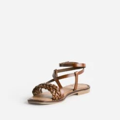 Sandale TEXTO Marron En Cuir Tressé -Caprices Chaussures Boutique WWWERM 10385760443 2