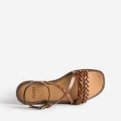Sandale TEXTO Marron En Cuir Tressé -Caprices Chaussures Boutique WWWERM 10385760443 4