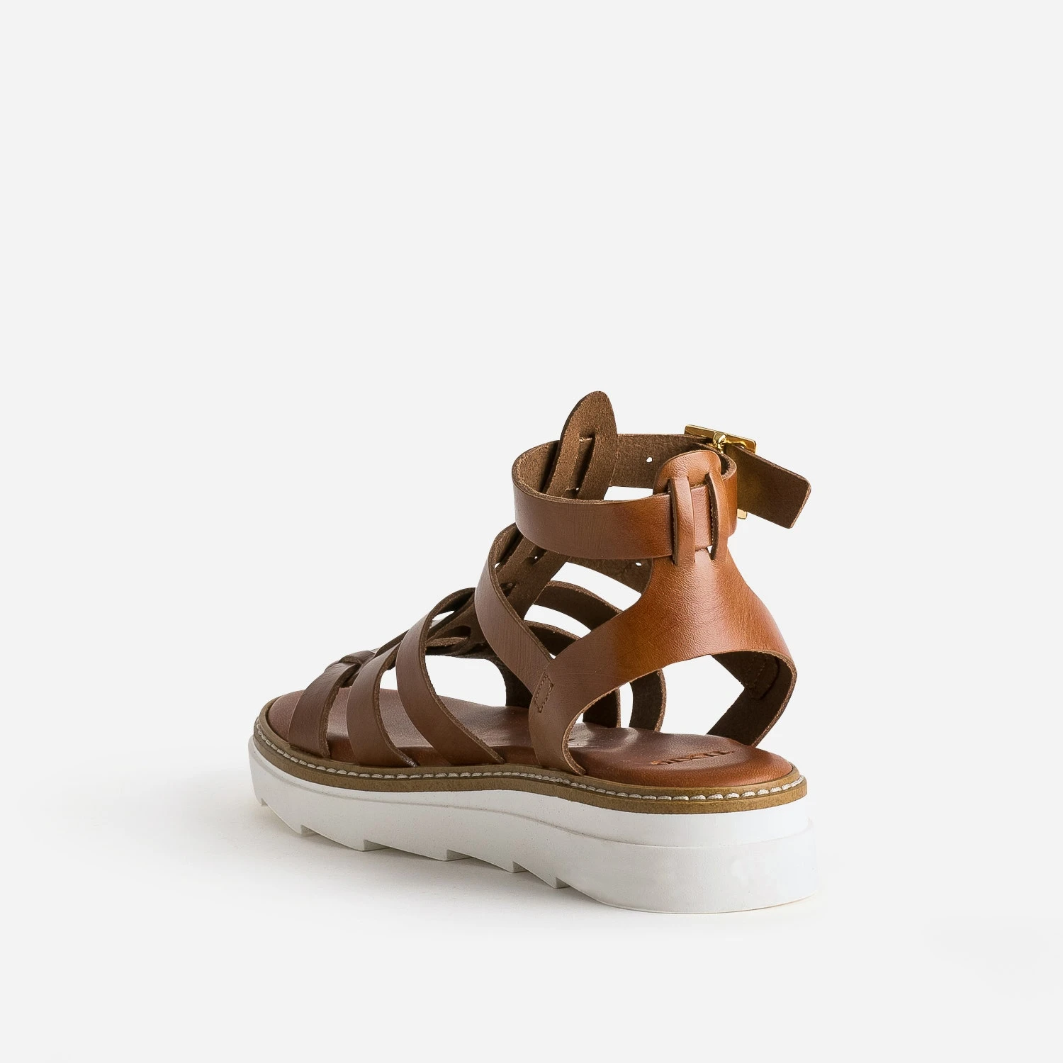 Sandale-spartiate TEXTO Cognac En Cuir 6 Sandale-spartiate TEXTO Cognac En Cuir – Image 4