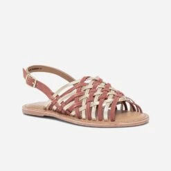 Sandale TEXTO Terracotta Et Dorée En Cuir -Caprices Chaussures Boutique WWWERM 10385760606 1