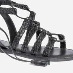 Sandale-spartiate Noire En Cuir Tressé 11 Sandale-spartiate Noire En Cuir Tressé -Caprices Chaussures Boutique WWWERM 10385760756 4