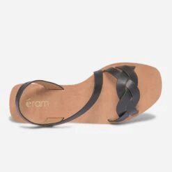 Sandale Noire à Bride Tressée -Caprices Chaussures Boutique WWWERM 10385760991 3