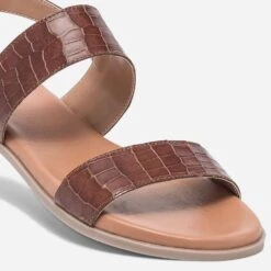 Sandale Cognac En Cuir Effet Croco -Caprices Chaussures Boutique WWWERM 10385761118 4