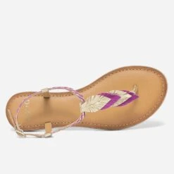 Sandale-tong Violine Et Doré En Cuir à Plumes -Caprices Chaussures Boutique WWWERM 10385761268 3