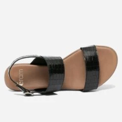 Sandale Noire En Cuir Effet Croco 12 Sandale Noire En Cuir Effet Croco -Caprices Chaussures Boutique WWWERM 10385761269 3