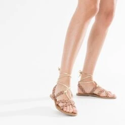 Sandale TEXTO Dorée Et Colorée En Cuir Tressé 9 Sandale TEXTO Dorée Et Colorée En Cuir Tressé -Caprices Chaussures Boutique WWWERM 10385761310 10