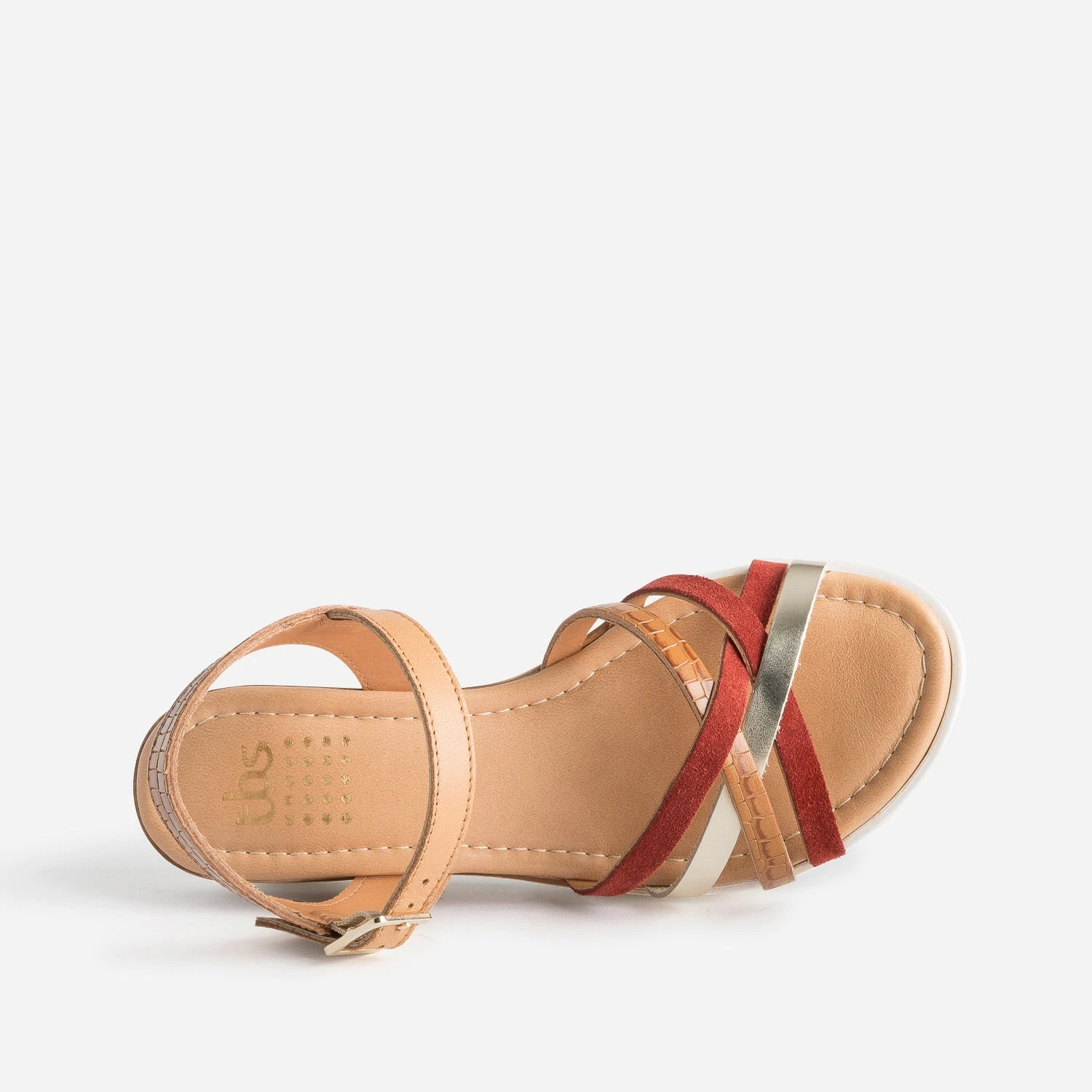 Sandale TBS Cognac En Cuir à Brides Rouille Et Dorée 7 Sandale TBS Cognac En Cuir à Brides Rouille Et Dorée – Image 5