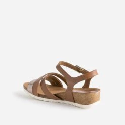 Sandale Compensée CAPRICE Camel Et Bronze En Cuir -Caprices Chaussures Boutique WWWERM 10385920026 3