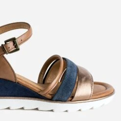 Sandale Compensée MARCO TOZZI Marine En Cuir Velours 13 Sandale Compensée MARCO TOZZI Marine En Cuir Velours -Caprices Chaussures Boutique WWWERM 10385920031 5