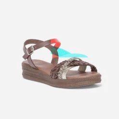 Sandale Camel Et Or à Semelle Plateforme -Caprices Chaussures Boutique WWWERM 10385920244 1