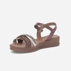 Sandale Camel Et Or à Semelle Plateforme -Caprices Chaussures Boutique WWWERM 10385920244 2