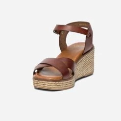 Sandale Compensée Marron En Cuir -Caprices Chaussures Boutique WWWERM 10385920269 2