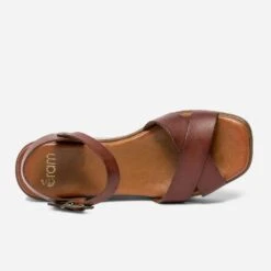 Sandale Compensée Marron En Cuir -Caprices Chaussures Boutique WWWERM 10385920269 3