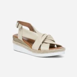 Sandale Compensée Beige En Cuir Souple -Caprices Chaussures Boutique WWWERM 10385920273 1