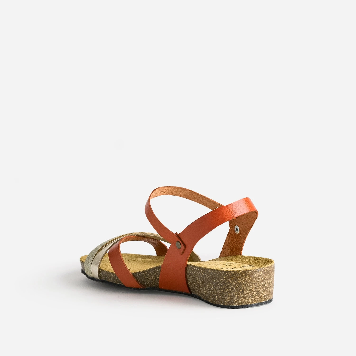 Sandale Anatomique Orange Et Dorée En Cuir 6 Sandale Anatomique Orange Et Dorée En Cuir – Image 4