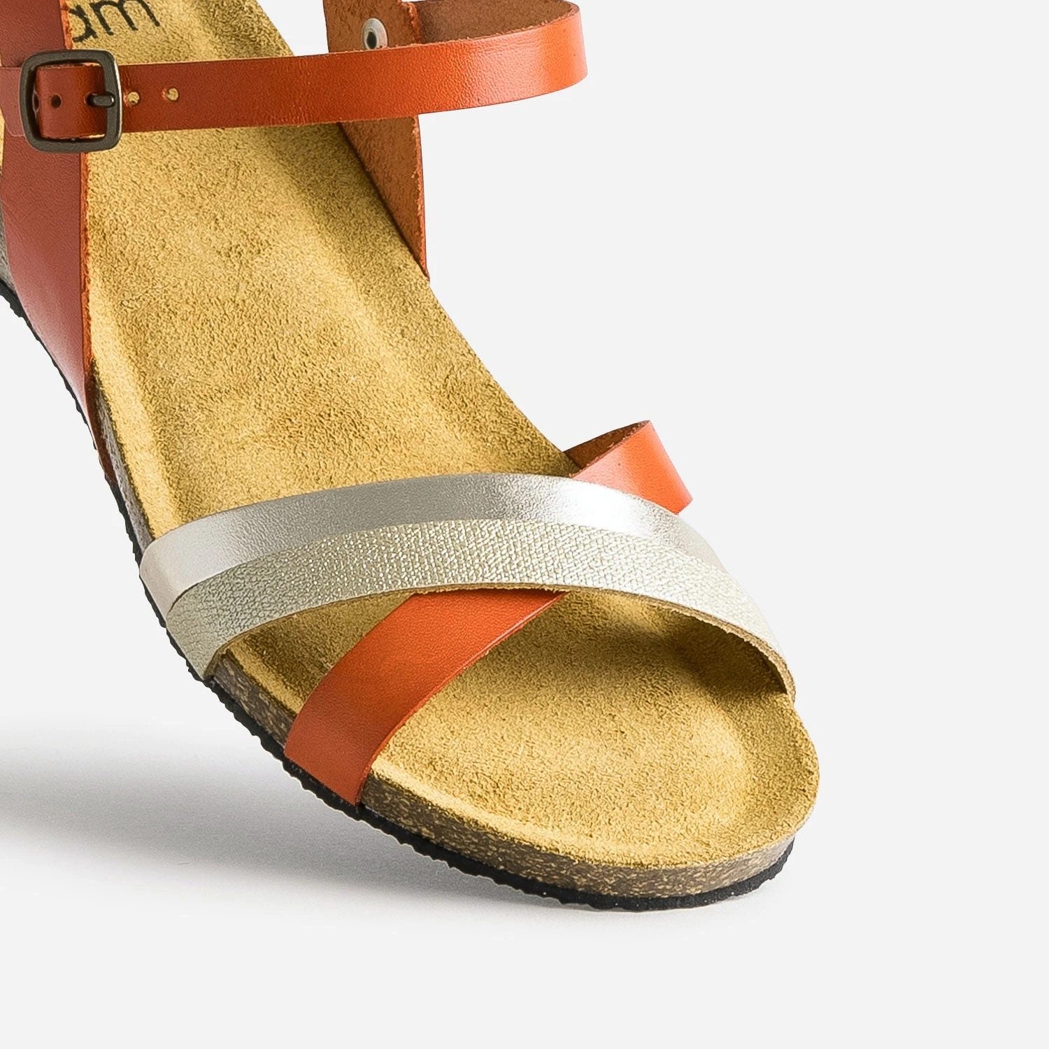 Sandale Anatomique Orange Et Dorée En Cuir 8 Sandale Anatomique Orange Et Dorée En Cuir – Image 6