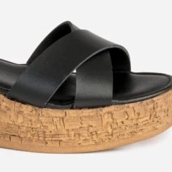 Sandale Compensée TEXTO Noire Cuir -Caprices Chaussures Boutique WWWERM 10385920292 5