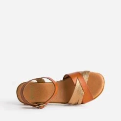 Sandale Cognac Et Bronze En Cuir -Caprices Chaussures Boutique WWWERM 10385920293 4