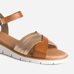 Sandale Cognac Et Bronze En Cuir -Caprices Chaussures Boutique WWWERM 10385920293 5