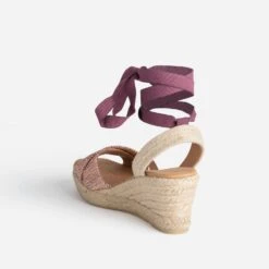 Sandale Compensée Avec Lacet-ruban Prune -Caprices Chaussures Boutique WWWERM 10385920304 3