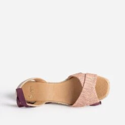 Sandale Compensée Avec Lacet-ruban Prune -Caprices Chaussures Boutique WWWERM 10385920304 4