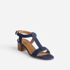 Sandale ERAM FLEX Marine En Cuir Velours -Caprices Chaussures Boutique WWWERM 10386330016 1