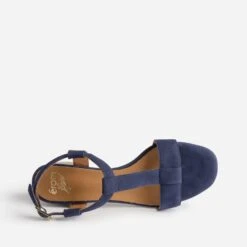 Sandale ERAM FLEX Marine En Cuir Velours -Caprices Chaussures Boutique WWWERM 10386330016 4