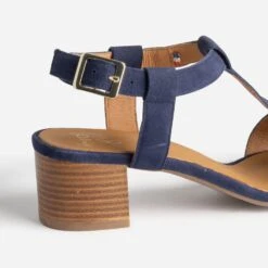 Sandale ERAM FLEX Marine En Cuir Velours -Caprices Chaussures Boutique WWWERM 10386330016 5