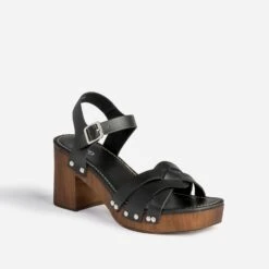 Sandale TEXTO Noire En Cuir -Caprices Chaussures Boutique WWWERM 10386330025 1