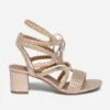 Sandale TEXTO Dorée Tressée à Lacet -Caprices Chaussures Boutique WWWERM 10386330529 0