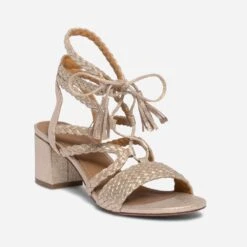 Sandale TEXTO Dorée Tressée à Lacet -Caprices Chaussures Boutique WWWERM 10386330529 1