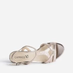 Sandale CAPRICE Beige En Cuir Velours Effet Python Doré -Caprices Chaussures Boutique WWWERM 10386330532 4
