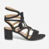 Sandale TEXTO Noir Suédé Tressée à Lacet -Caprices Chaussures Boutique WWWERM 10386330536 0