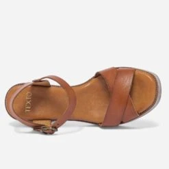 Sandale TEXTO Cognac En Cuir à Plateau -Caprices Chaussures Boutique WWWERM 10386340023 3