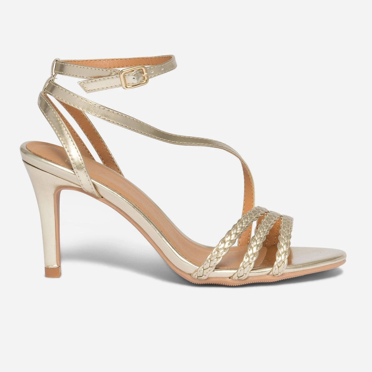 Sandale TEXTO Dorée à Talon Fin 3 Sandale TEXTO Dorée à Talon Fin