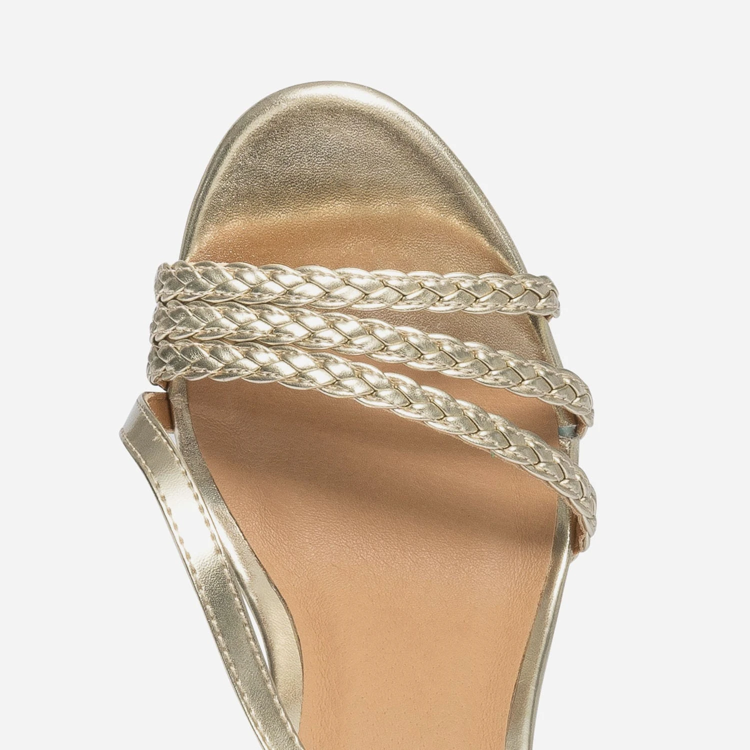 Sandale TEXTO Dorée à Talon Fin 8 Sandale TEXTO Dorée à Talon Fin – Image 6