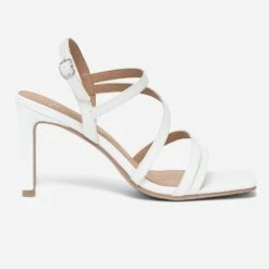 Sandale TEXTO Blanche Ă Talon