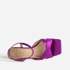 Sandale TEXTO Violine Satiné à Talon Flare -Caprices Chaussures Boutique WWWERM 10386340092 4