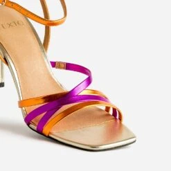 Sandale TEXTO Orange, Rose Et Doré Métallisé à Talon -Caprices Chaussures Boutique WWWERM 10386340096 5