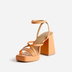 Sandale TEXTO Orange à Talon Flare -Caprices Chaussures Boutique WWWERM 10386340101 2