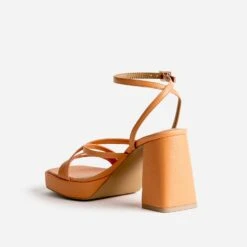 Sandale TEXTO Orange à Talon Flare -Caprices Chaussures Boutique WWWERM 10386340101 3